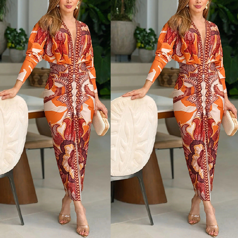 Miles™ Elegant V-Neck Dress
