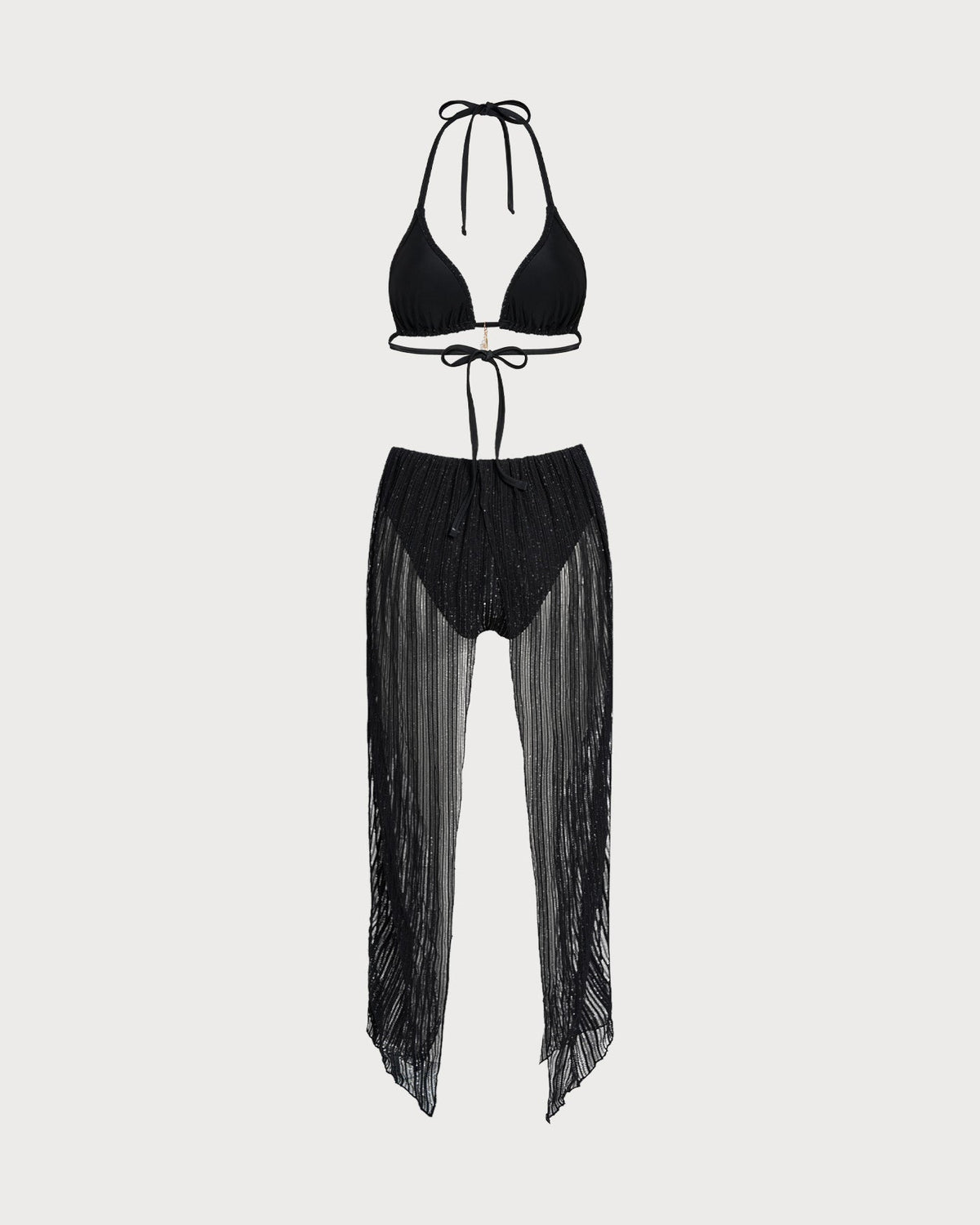 Fontaine™ | Apolline – Bikini triangle noir à nouer au cou