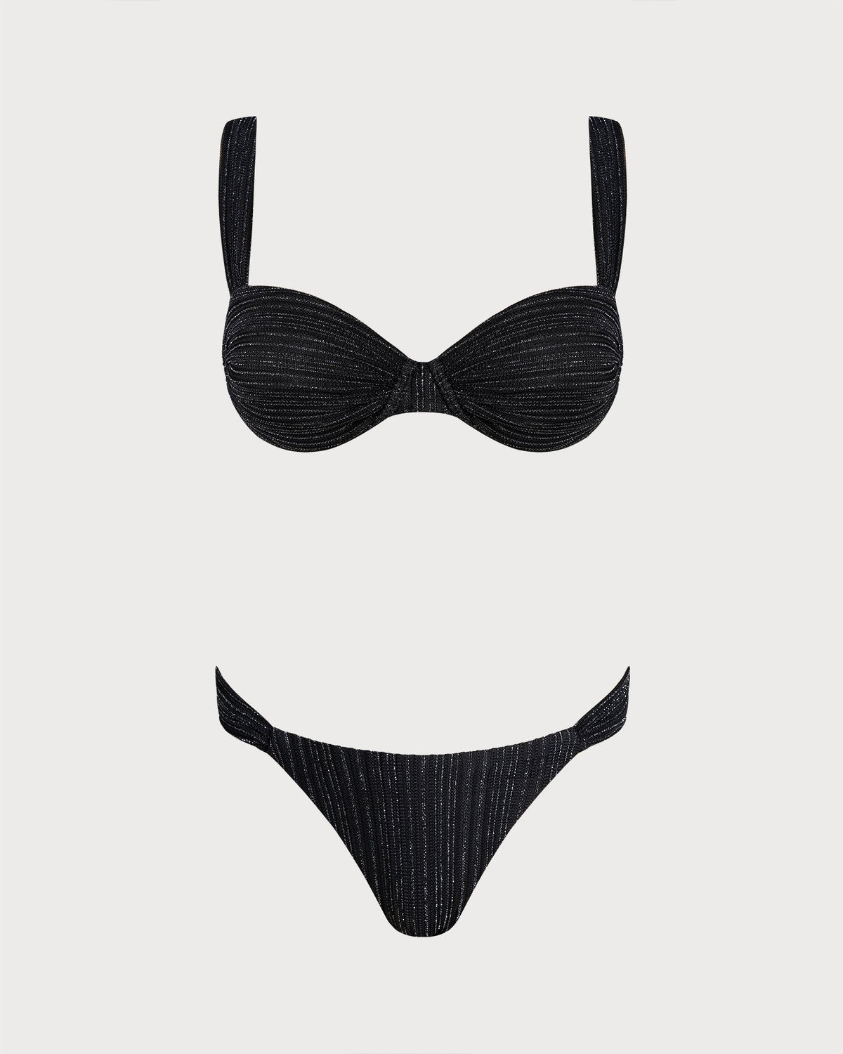 Fontaine™ | Noémie – Bikini noir à sequins avec armatures