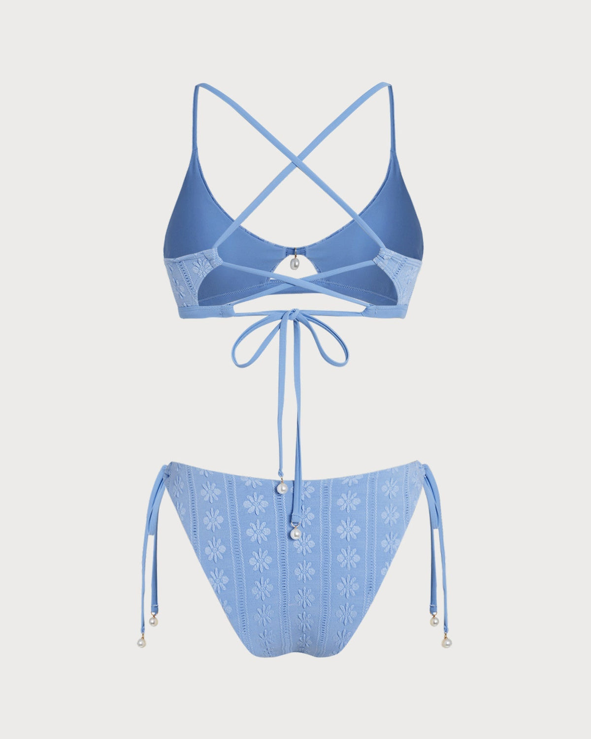 Fontaine™ | Violette – Bikini triangle bleu à imprimé floral