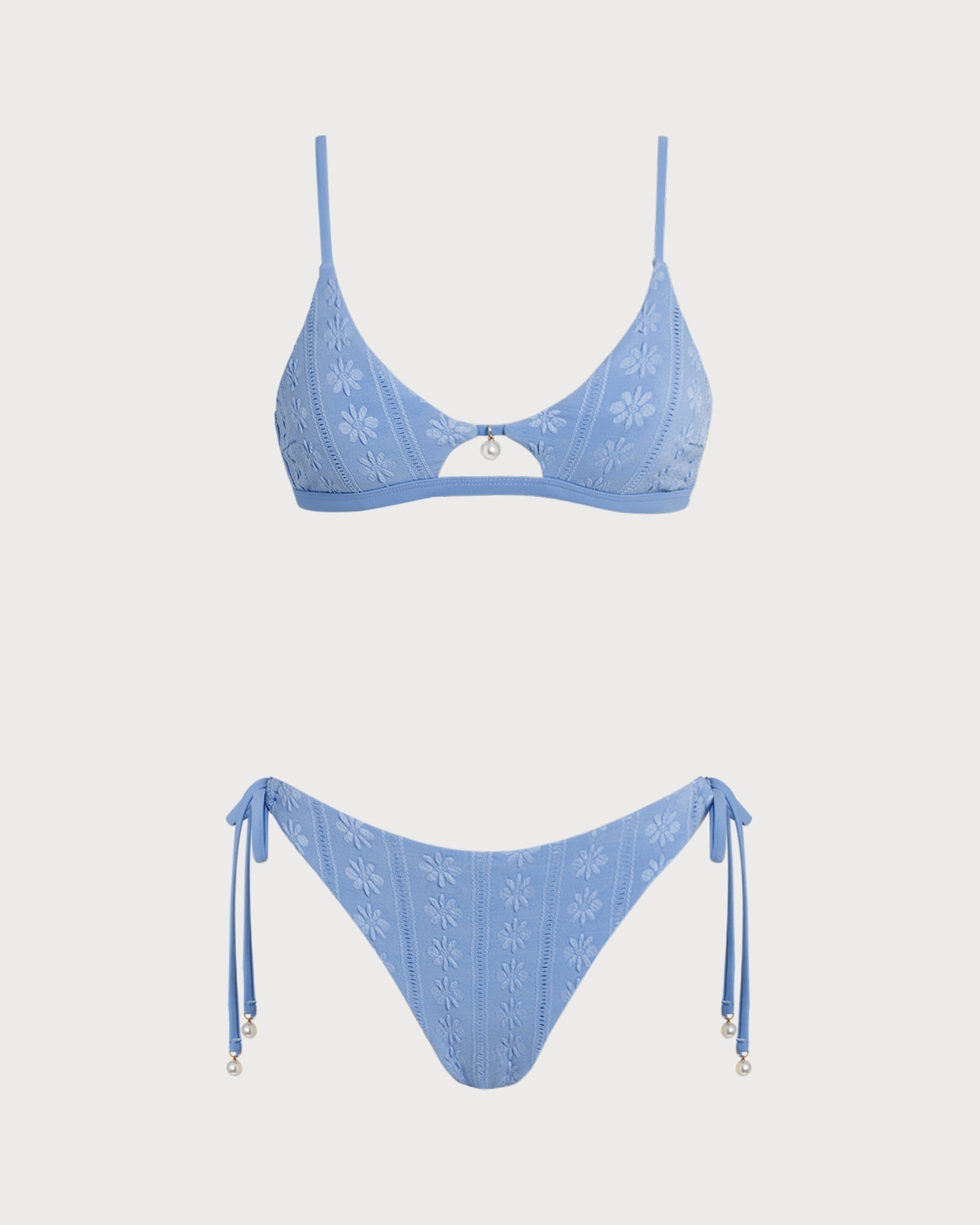 Fontaine™ | Violette – Bikini triangle bleu à imprimé floral