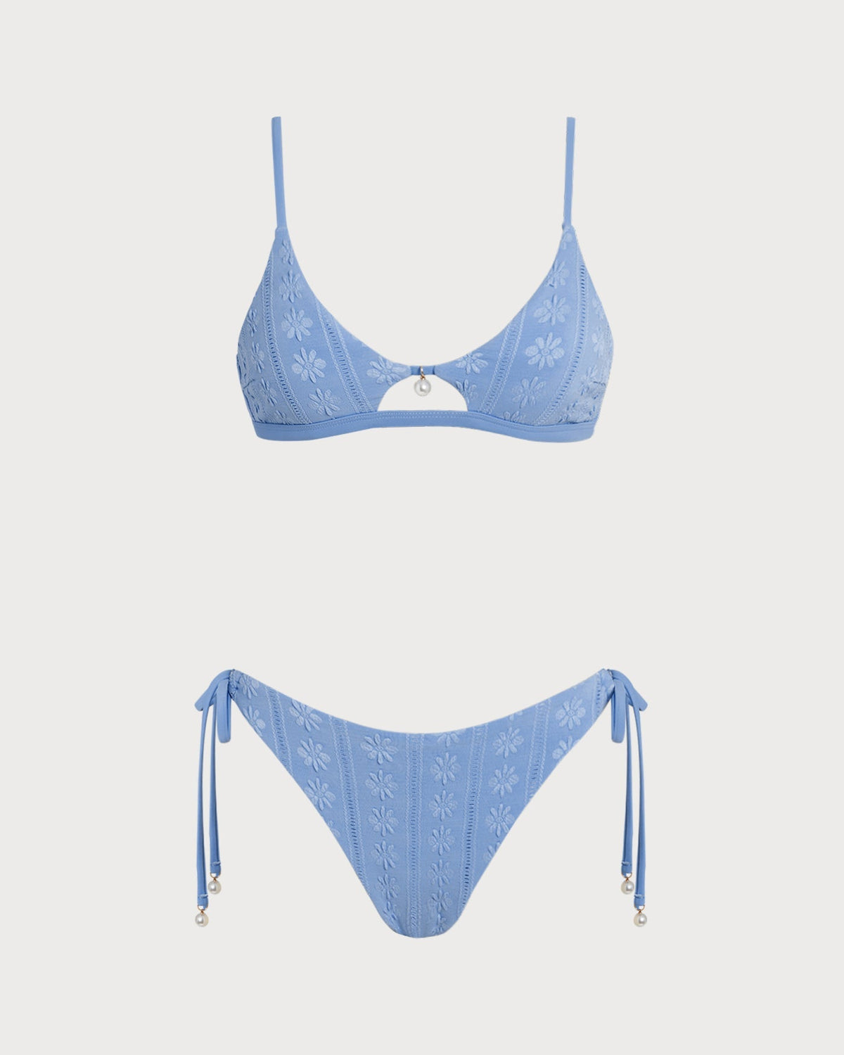 Fontaine™ | Violette – Bikini triangle bleu à imprimé floral