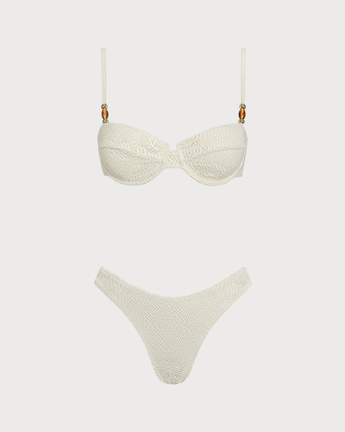 Fontaine™ | Blanche – Ensemble bikini trois pièces blanc texturé