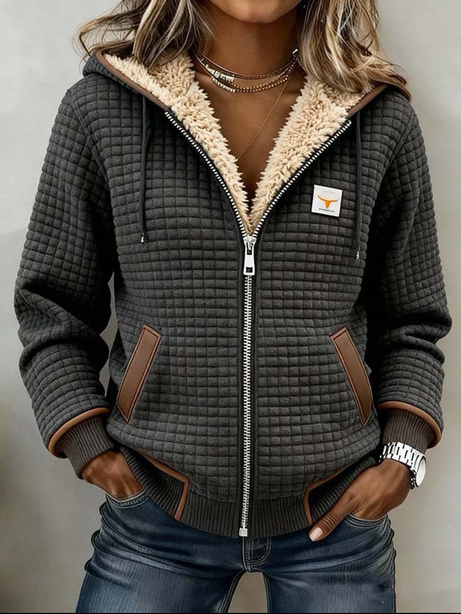 Sophie™ | Veste matelassée à capuche et fermeture éclair, doublée en sherpa
