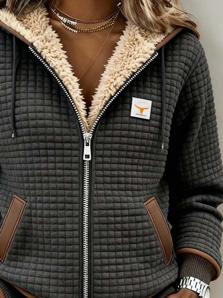Sophie™ | Veste matelassée à capuche et fermeture éclair, doublée en sherpa