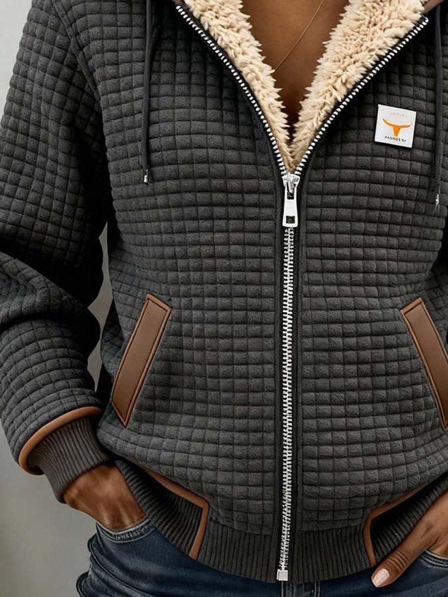 Sophie™ | Veste matelassée à capuche et fermeture éclair, doublée en sherpa