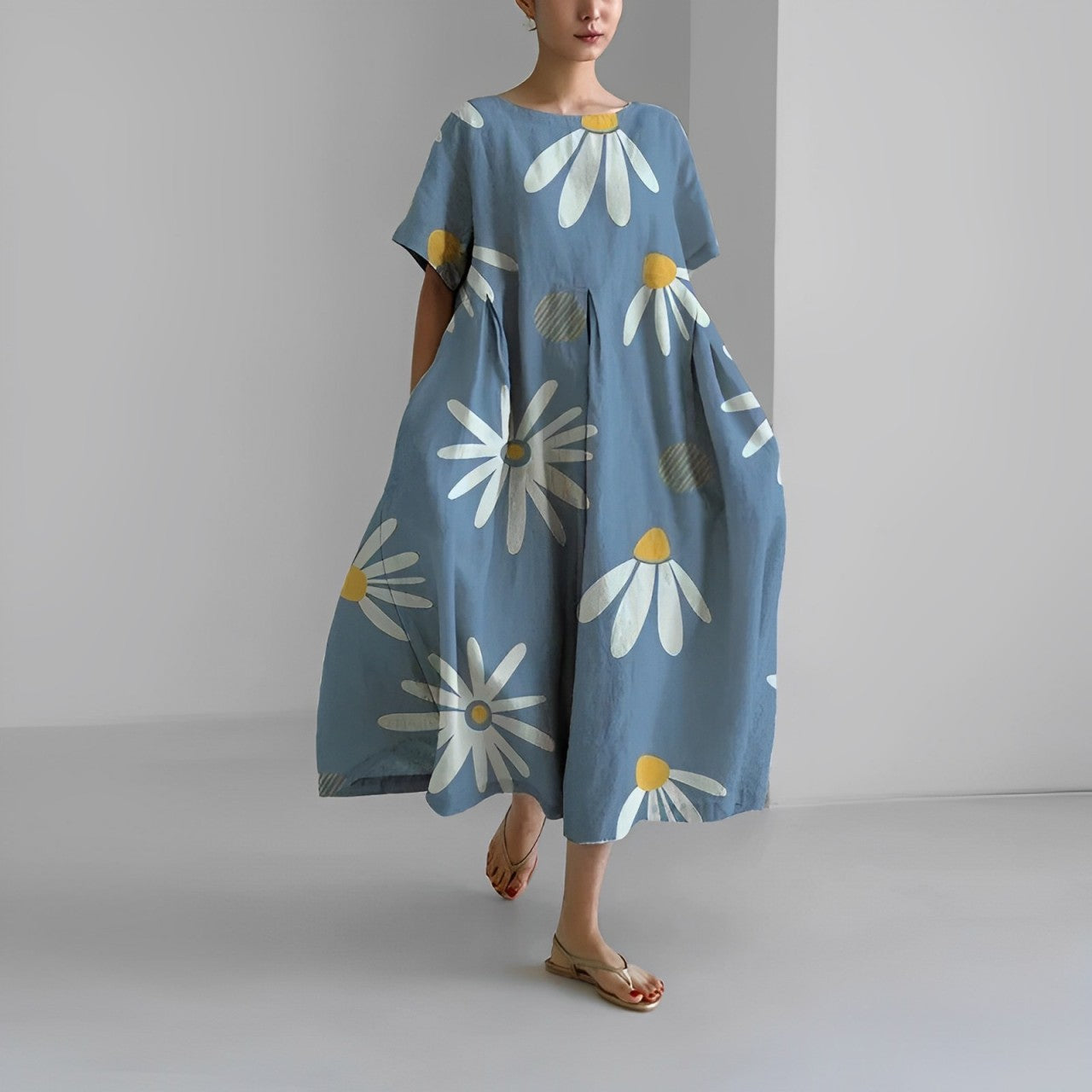 Selina™  Boho Floral Loose Dress